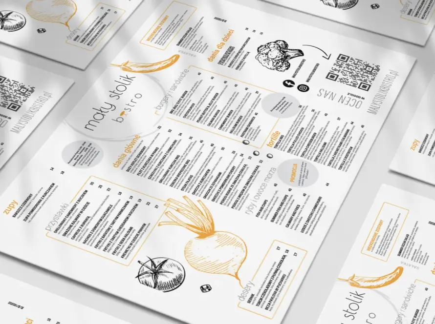 projekty kart menu